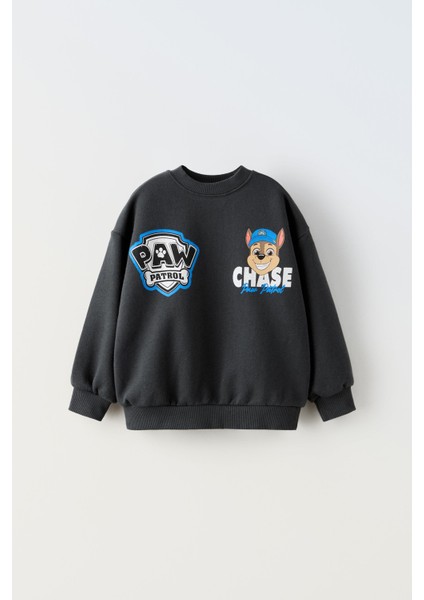 Yeni Sezon Erkek Çocuk Paw Patrol Baskılı Pamuklu Sweatshirt ve Eşofman Alt-Üst Ikili Takım