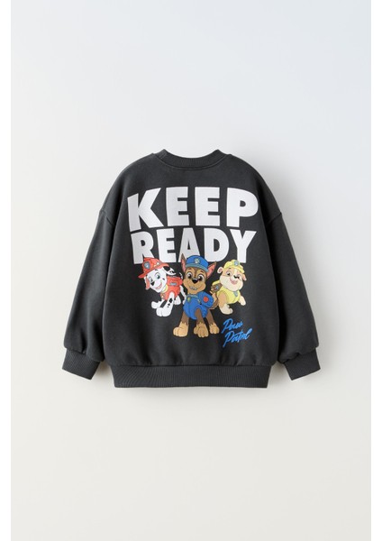 Yeni Sezon Erkek Çocuk Paw Patrol Baskılı Pamuklu Sweatshirt ve Eşofman Alt-Üst Ikili Takım