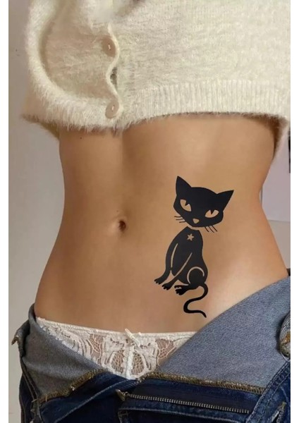 Kedi Geçici Dövme Tattoo