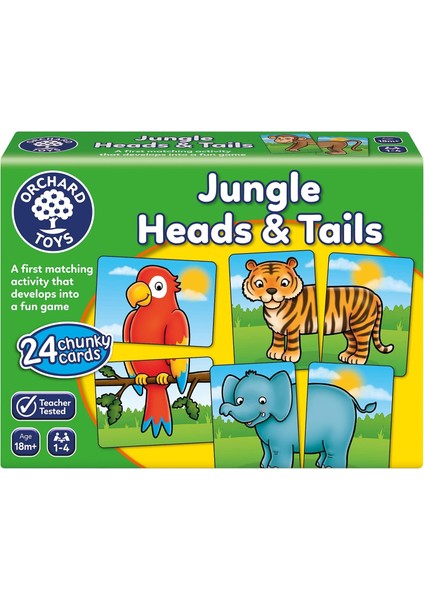 Jungle Heads & Tails Oyun Kartları (058), 18 Ay+, Çok Renkli