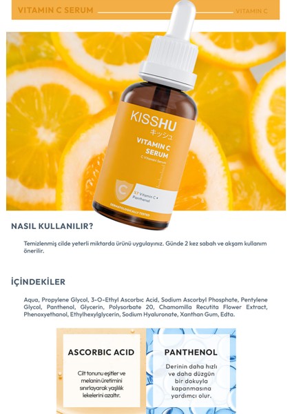 Aydınlatıcı ve Cilt Tonu Eşitleyici Leke Karşıtı C Vitamini Serum 30 ml indirimleri