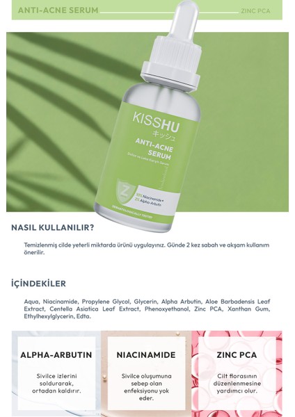 Anti-Acne - Leke Karşıtı Arbutin %2, Niacinamide %10 Serum 30 ml indirimleri