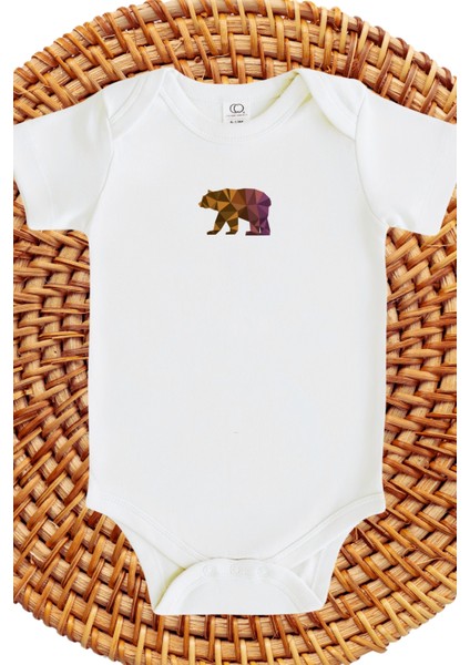 Ayı Tasarımlı Erkek Bebek Zıbın Yenidoğan Bear Design Baby Boy Bodysuit Newborn