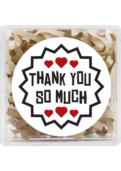 Thank You So Much Baskılı 4 cm Yuvarlak Etiket 24 Adet