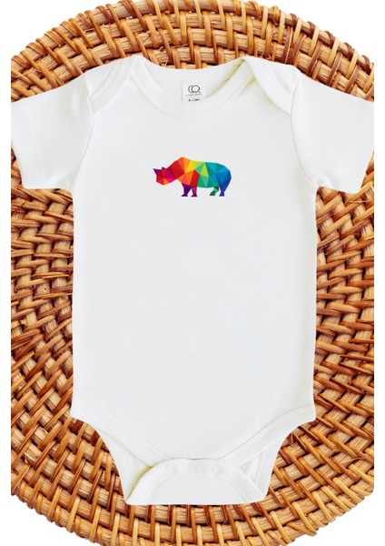 Fil Tasarımlı Erkek Bebek Zıbın Yenidoğan Elephant Design Baby Boy Bodysuit Newborn