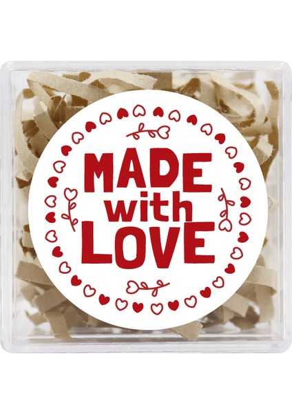 Made With Love Baskılı 4 cm Yuvarlak Etiket No:09
