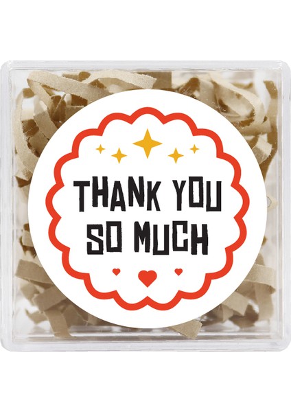 Thank You So Much Baskılı 4 cm Yuvarlak Etiket 24 Adet
