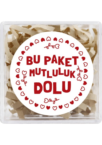 Bu Paket Mutluluk Dolu Baskılı 4 cm Yuvarlak Etiket No:20