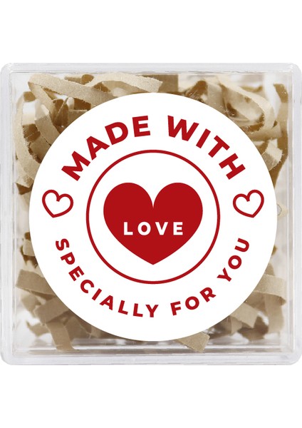 Made With Love Baskılı 4 cm Yuvarlak Etiket No:11