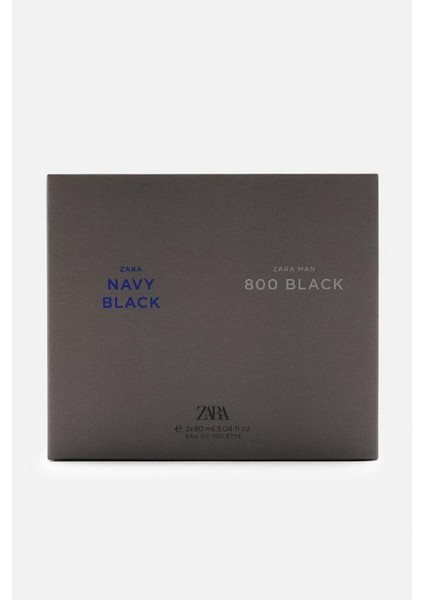 Man Navy Black + Zara Man 800 Black Edt 2x 90ML Erkek Parfüm Seti