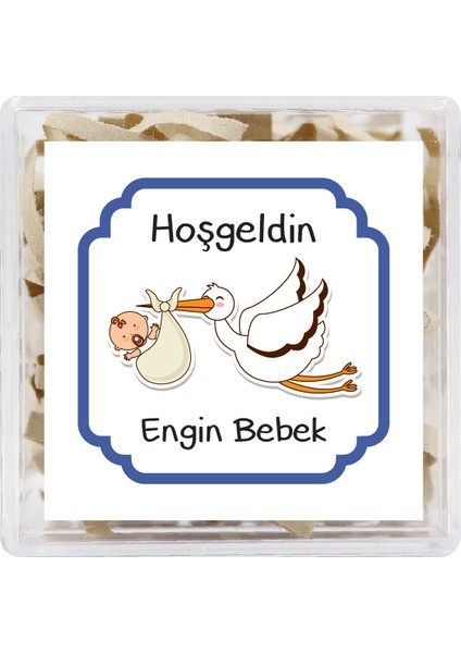 4,5 cm Kişiselleştirilebilir Hoşgeldin Bebeğim Temalı 15 Adet Etiket Model-10