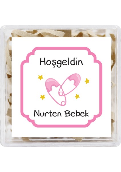 4,5 cm Kişiselleştirilebilir Hoşgeldin Bebeğim Temalı 15 Adet Etiket Model-11