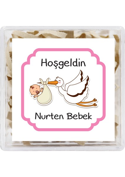 4,5 cm Kişiselleştirilebilir Hoşgeldin Bebeğim Temalı 15 Adet Etiket Model-9