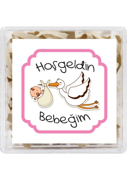 4,5 cm Hoşgeldin Bebeğim Temalı 15 Adet Etiket Model-5