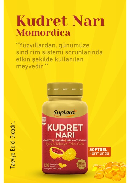 Kudret Narı Çörekotu Aynısafa Sarı Kantaron Yağı İçeren Takviye Edici Gıda 120 Softgel fiyatları