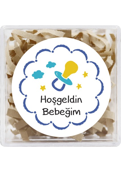 4 cm Hoşgeldin Bebeğim Temalı 24 Adet Etiket Model-2 fiyatları