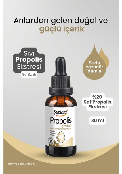 Suplara Sıvı Propolis Ekstresi Içeren Takviye Edici Gıda 30 ml fiyatları