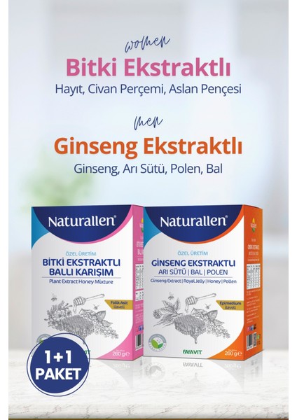 Bitki Ekstraktlı ve Ginseng Ekstraktlı (1+1 Paket)