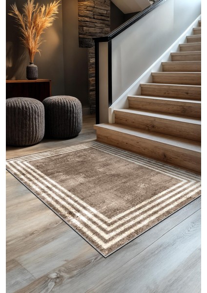 Halı Art-249 Beyaz Taban Dekoratif Kilim Ince Yıkanabilir Süngerli Dot Taban Salon Halısı