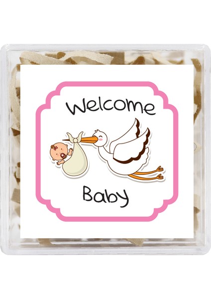 4,5 cm Welcome Baby Temalı 15 Adet Etiket Model-7