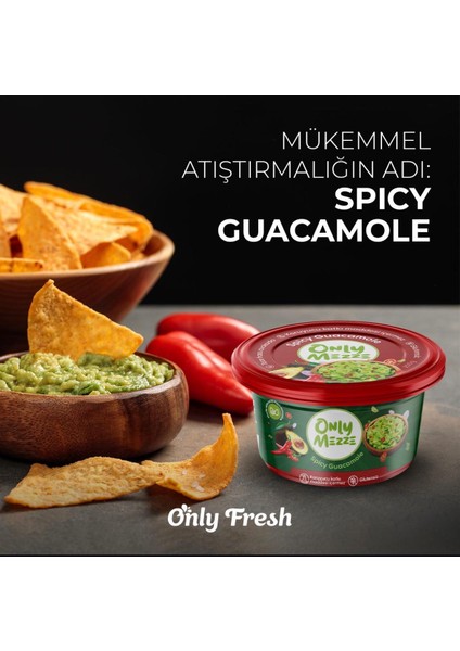 Avokado Acılı Guacamole Sosu Soğuk Sıkım 2 Kap 400gr