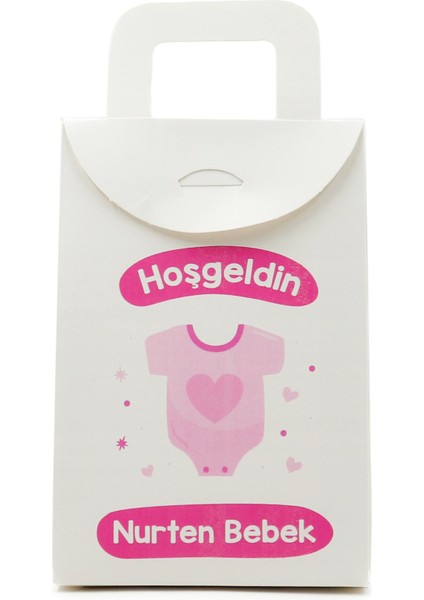 10X15 cm Kişiselleştirilebilir Hoşgeldin Bebeğim Temalı 10 Adet Hediye Kutusu Model-3