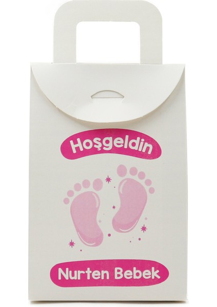 10X15 cm Kişiselleştirilebilir Hoşgeldin Bebeğim Temalı 10 Adet Hediye Kutusu Model-2