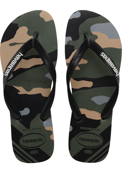 Çok Renkli Erkek Plaj Terliği Hav. Top Camu Black/pantanal Green