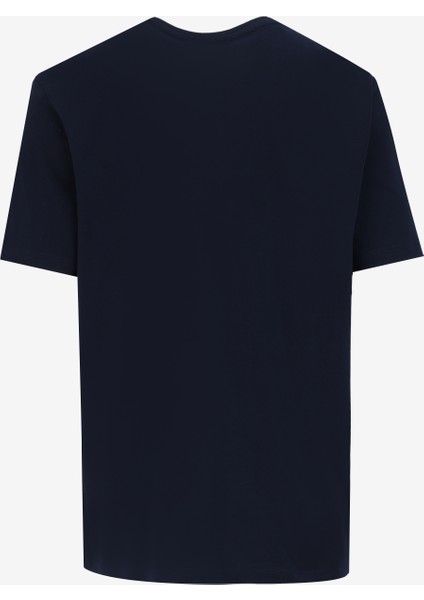 Bisiklet Yaka Baskılı Lacivert Erkek T-Shirt J4WM-TST7217 fiyatları