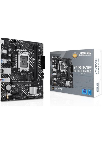 Prıme H610M-F D4 R2.0-Csm Intel H610 LGA1700 Ddr4 3200 HDMI M2 Usb3.2 Matx Asus 5x Protectıon Iıı, Armoury Crate, Aı Suite 3, Anakart
