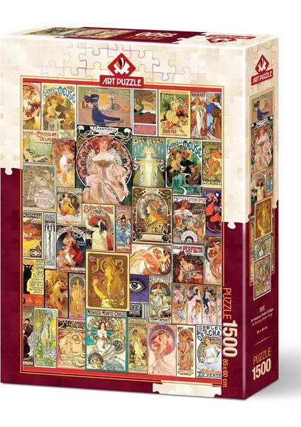 Puzzle Art Nouveau Poster Kolajı 1500 Parça Puzzle