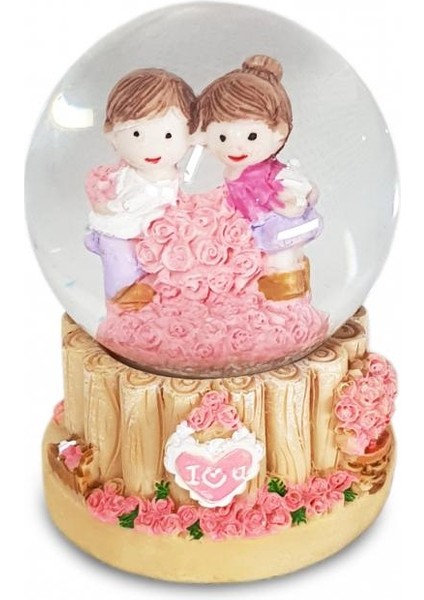 Minik Kar Küresi Sevimli Dekoratif Obje 5 x 7 cm Işıklı Tasarım