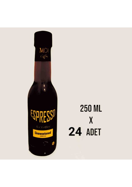 MCA Espresso Soğuk Kahve (Şekersiz) 250 ml x 24 Adet