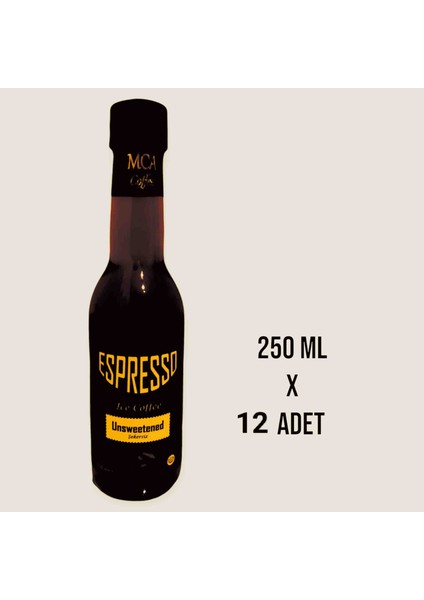 MCA Espresso Soğuk Kahve (Şekersiz) 250 ml x 12 Adet