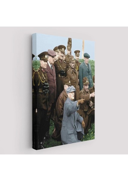 Atatürk Silah Arkadaşları Ile Cephede Dekoratif Duvar TABLOSU-6211