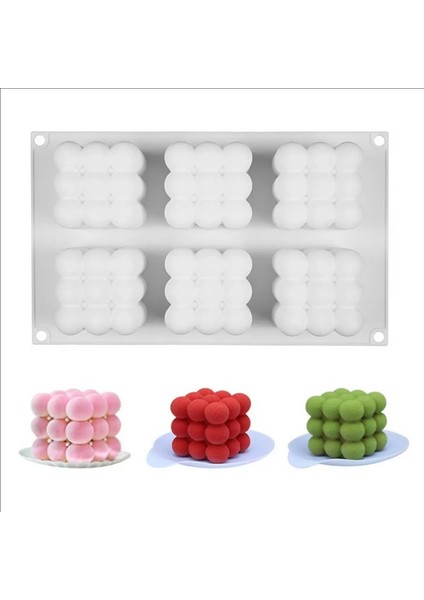 Bubble Mum Silikon Kalıbı 3D Büyük Çoklu Bubble Bakeware Kalıbı 6'lı