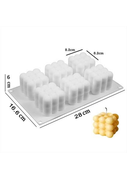 Bubble Mum Silikon Kalıbı 3D Büyük Çoklu Bubble Bakeware Kalıbı 6'lı