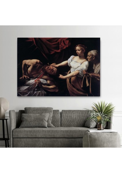Jean Caravaggio Judith Holofernes'in Başını Keserken TABLO-6646