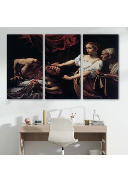 Jean Caravaggio Judith Holofernes'in Başını Keserken TABLO-6646