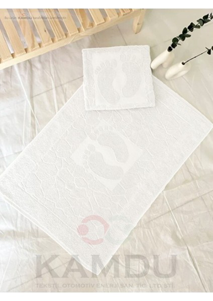 ( 1 Adet ) 50X70CM Ayak Paspası, Ayak Desenli Pamuk Paspas, Lavabo Paspası