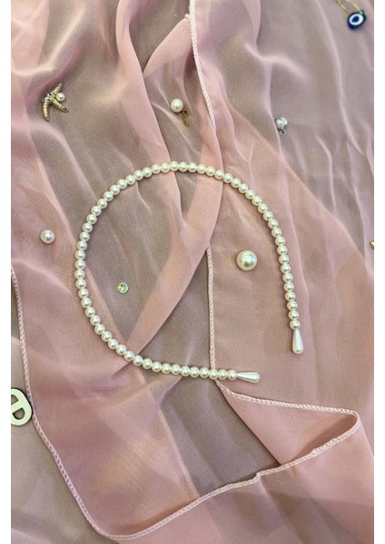 Beyaz Renk Inci Detaylı Taç fiyatları