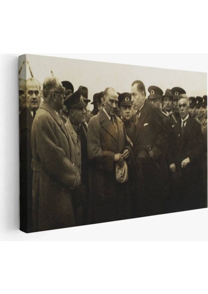 Atatürk'ün Anadolu'yu Ziyareti Mustafa Kemal Atatürk Dikdörtgen Dekoratif Kanvas Tablo-Cü-74 fiyatları