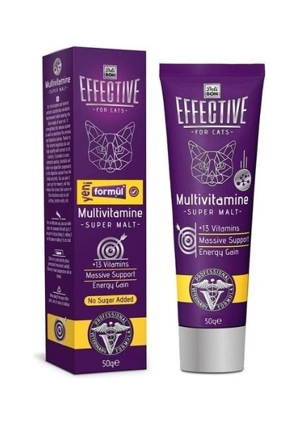 Effective Malt Multivitamin Katkılı Kedi Malt Macunu 50 gr