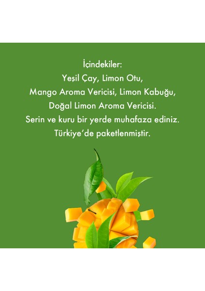 Yeşil Çay Mango Bitki ve Meyve Çayı 2 Paket Birarada