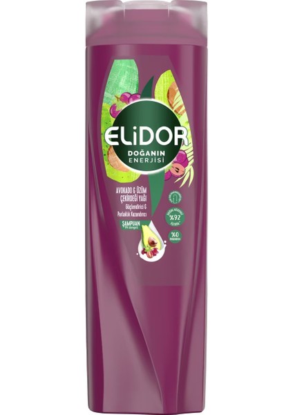 Doğanın Enerjisi Avokado & Üzüm Çekirdeği Yağı Güçlendirici ve Parlaklık Kazandırıcı Şampuan 350 ml