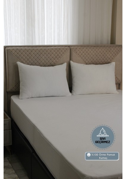 Örme Pamuk Fitted Full Kenar Sıvı Geçirmez Yatak Koruyucu Alez 200x220