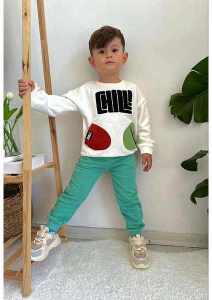 Erkek Çocuk Bisiklet Yaka Pamuk Eşofman Takımı