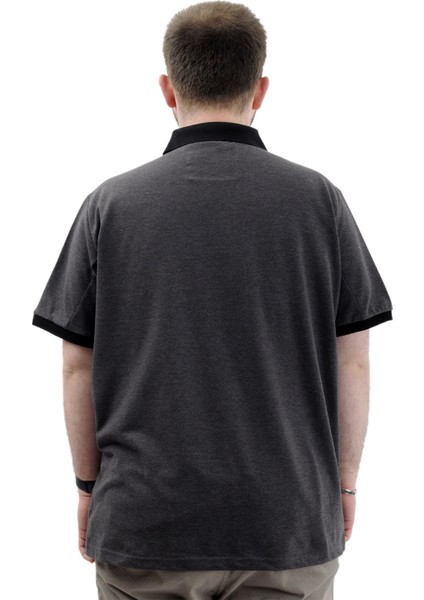Büyük Beden Erkek Tişört Polo Yaka Nakışlı Los Angeles U24331 Antrasit fırsatları