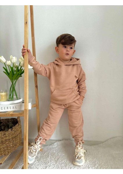 Erkek Çocuk Kreş Okul Kapşonlu Pamuk Eşofman Takımı modelleri