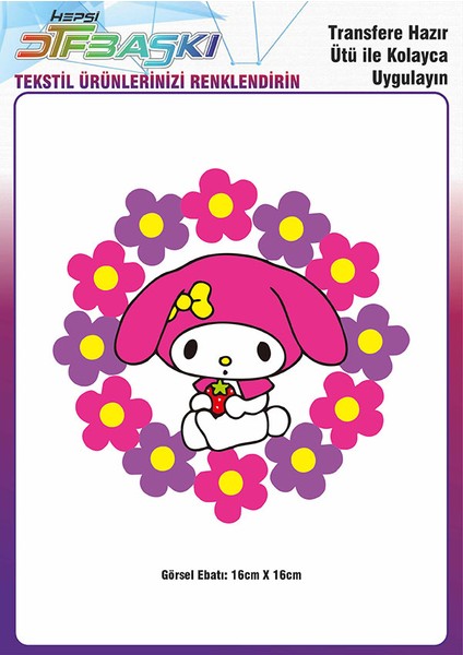 Melody Ütü ile Yapışan Tişört Tekstil Transfer Dtf Baskı